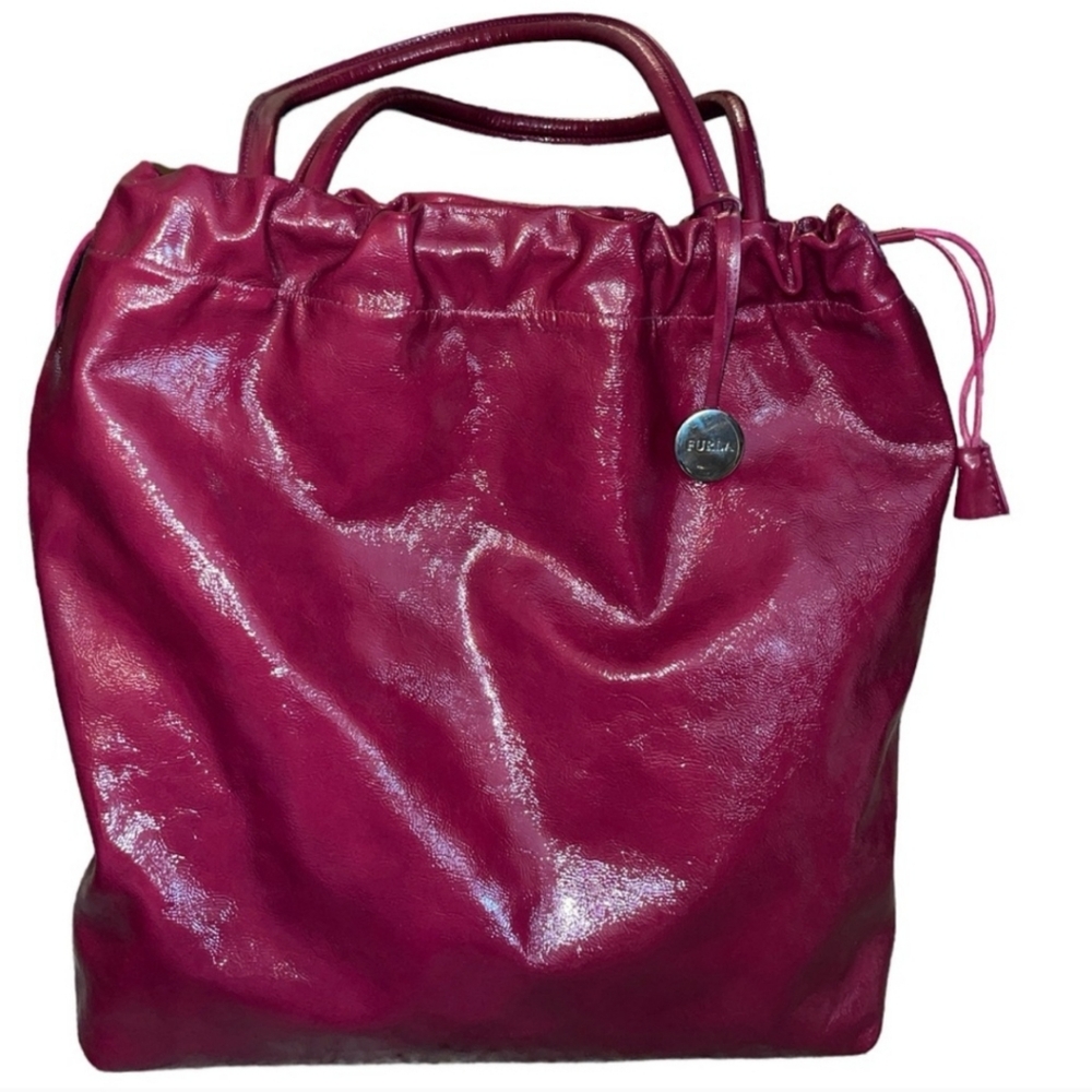 FURLA Patent Leather Hobo EUC - Picture 9 of 14